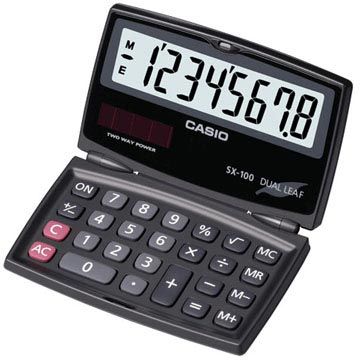 CASIO 卡西歐 國家考試用摺疊攜帶型8位數計算機 SX-100