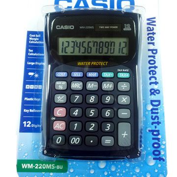 CASIO 卡西歐  12位數防水防塵計算機WM-220MS-BU