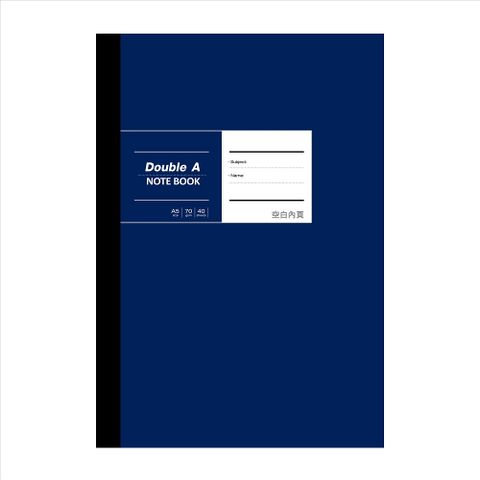 Double A B5/18K布膠筆記本60頁-(深藍)橫線內頁(DANB18003)