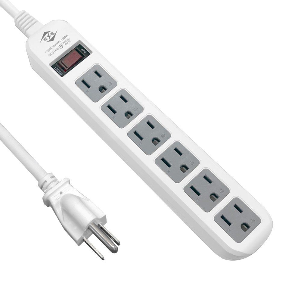 WEITIEN 威電 CK-3166-9 3孔1開6座 電腦 直向插座 延長線 9尺/2.7M