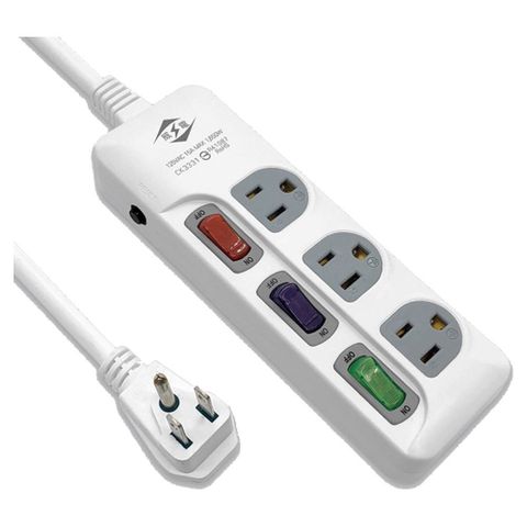 【威電】CK-3331-9 3孔3開3座 電腦線 延長線9尺/2.7M