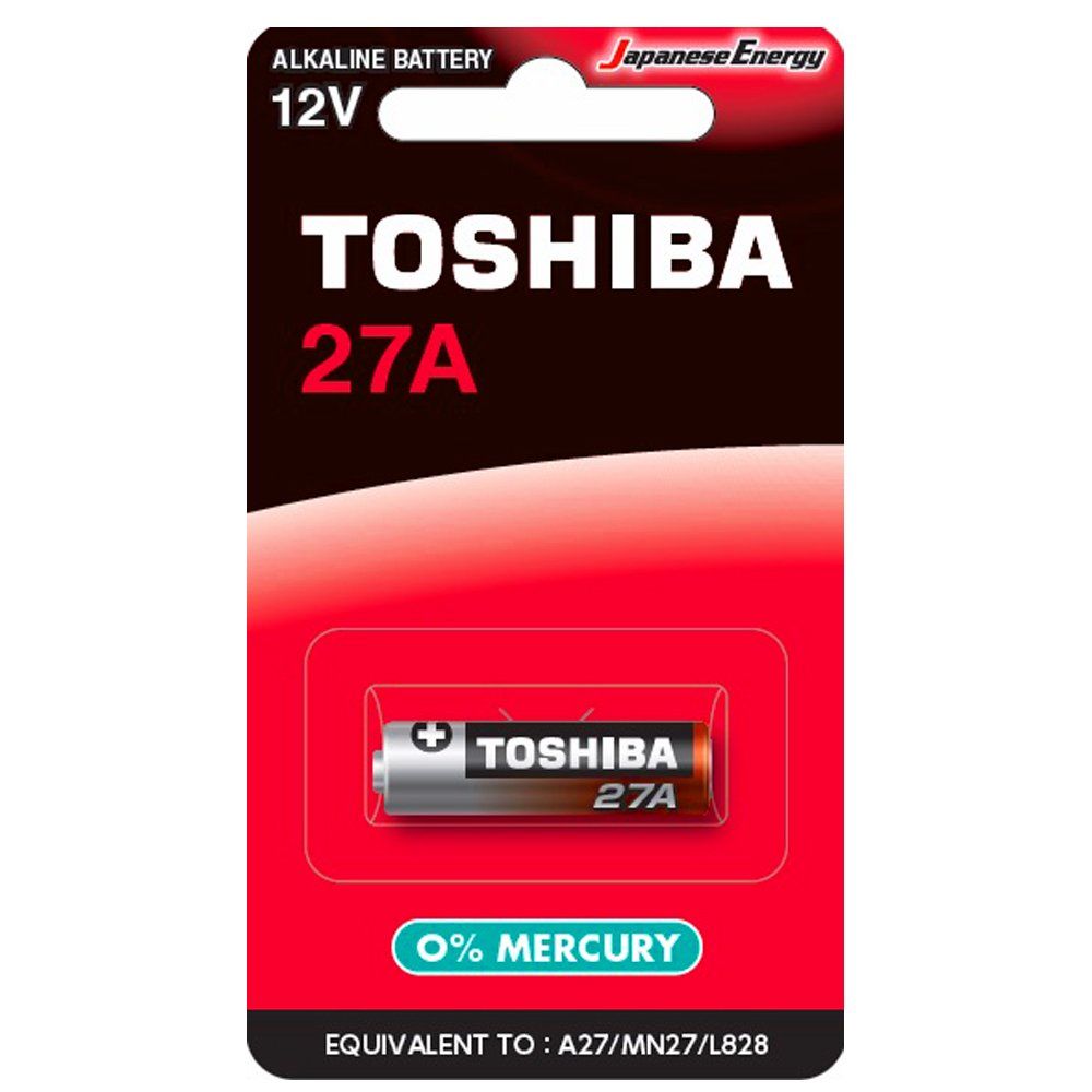 TOSHIBA 東芝 27A高伏特 鹼性電池12V電池1粒裝(吊卡裝L828/MN27搖控器電池)