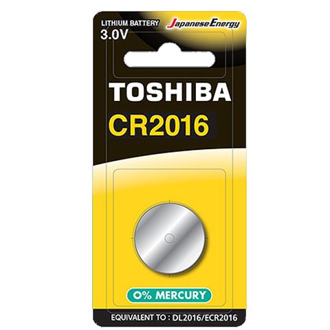 【東芝Toshiba】CR2016鈕扣型 鋰電池10粒盒裝(3V DL2016鈕型電池 無鉛 無汞)