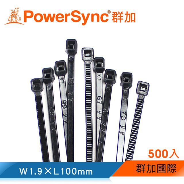 PowerSync 群加   自鎖式束線帶收納W1.9L100mm/理線/塑膠/電線/尼龍/500入