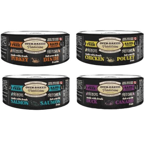 【24入組】OVEN-BAKED烘焙客-加拿大無穀主食貓罐 5.5oz/156g