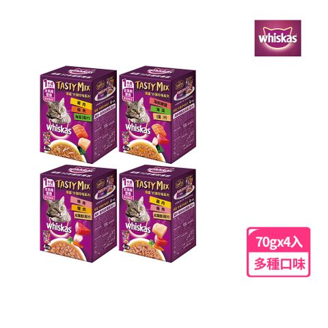 Whiskas 偉嘉 什錦珍味妙鮮包 70g*4入 寵物/貓罐頭/貓食