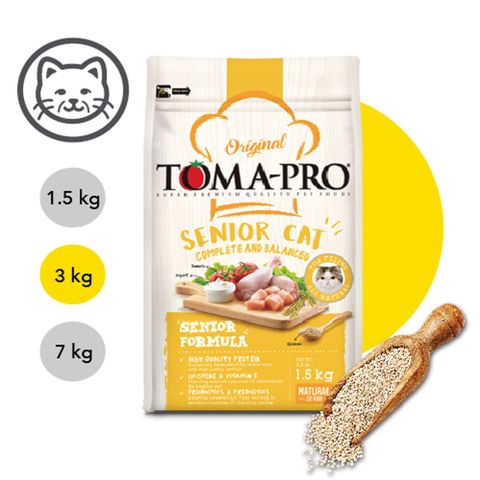 【TOMA-PRO優格】經典系列 高齡貓 高纖低脂配方 雞肉+米 3kg