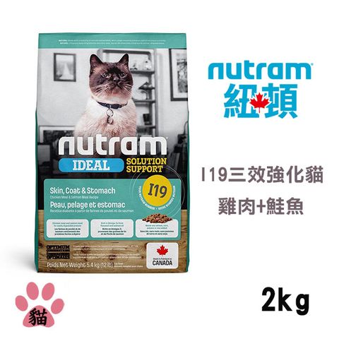 NUTRAM 紐頓 I19 專業理想系列-三效強化貓雞肉+鮭魚2KG