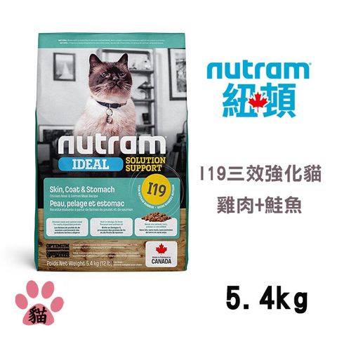 NUTRAM 紐頓 I19 專業理想系列-三效強化貓雞肉+鮭魚5.4KG