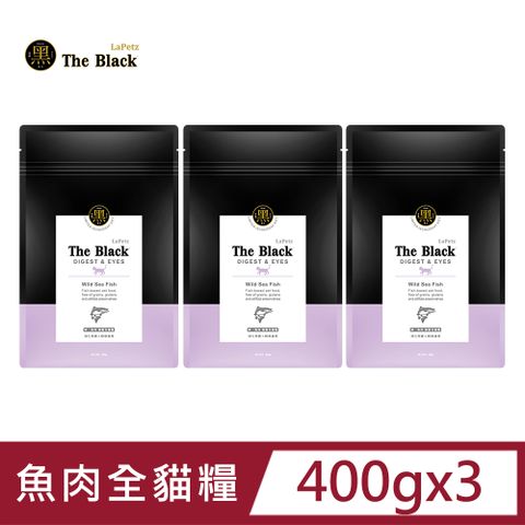 樂倍 黑酵母單一魚肉無穀貓糧400g*3件組-網