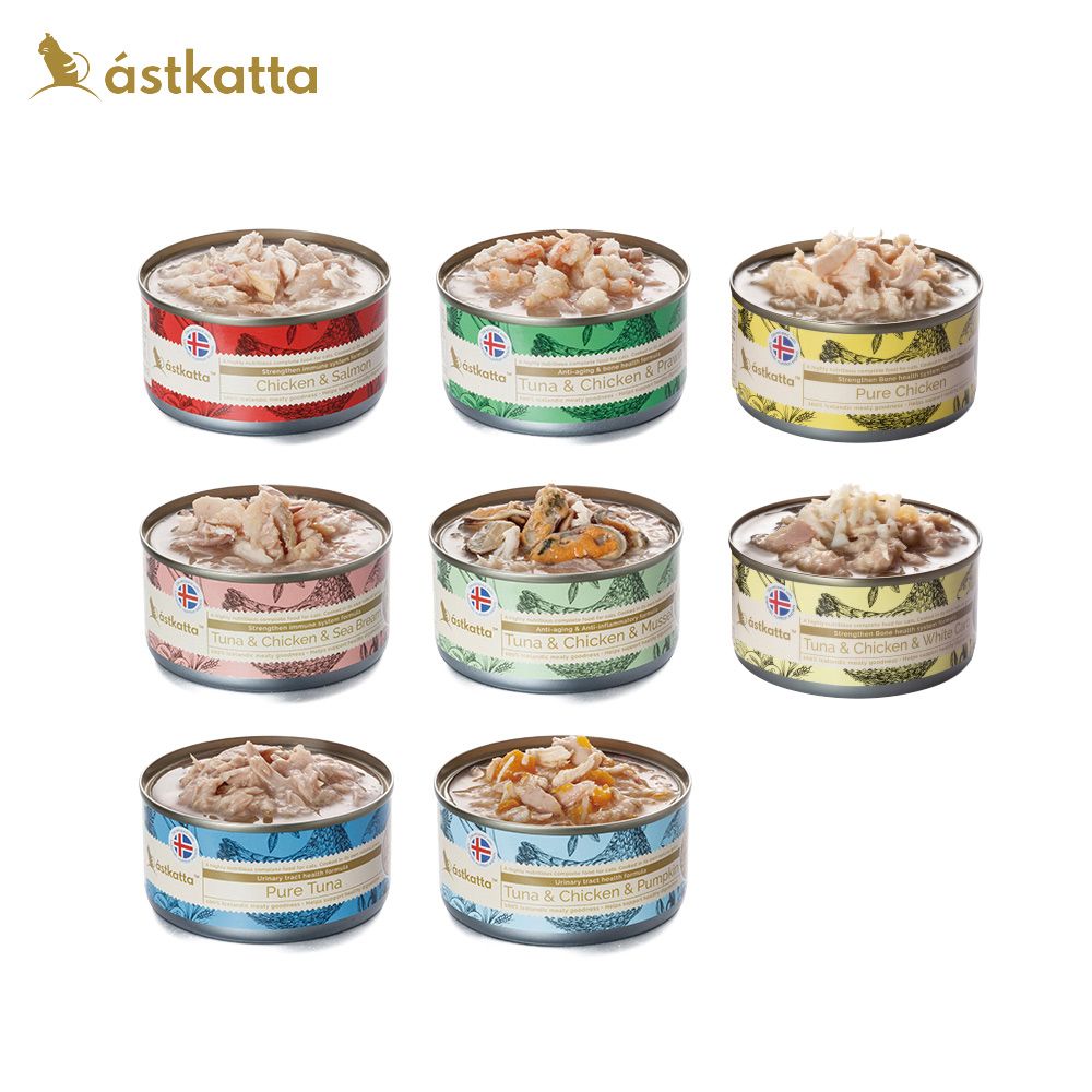 astkatta 冰島  低脂無穀健康鮮燉貓罐頭 80gx6入