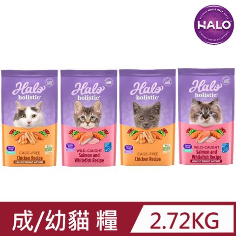 HALO 嘿囉 無榖貓糧 6磅/2.72kg(幼貓/成貓_雞肉/鮭魚)