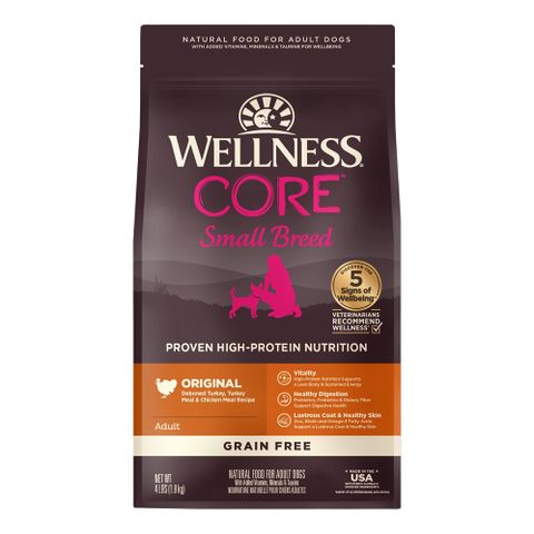 WELLNESS寵物健康-Core無榖小型成幼犬低敏均衡成長4LB