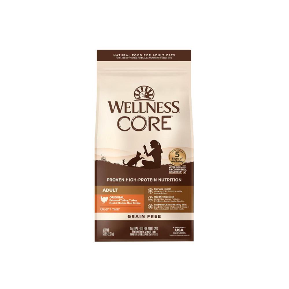 Wellness 寵物健康 -Core無穀新鮮火雞肉5LB(成貓、貓飼料)/益生菌/營養/活力/