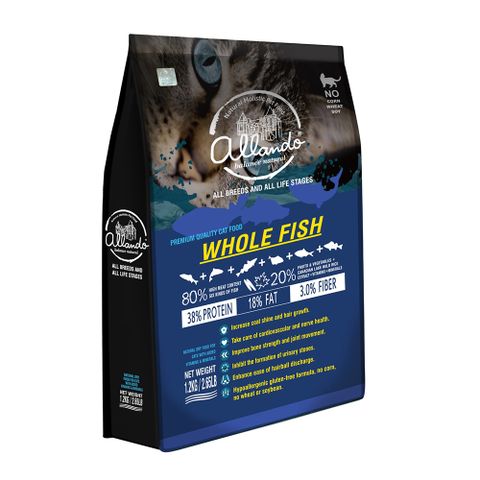 ├Allando 奧藍多┐天然無穀貓鮮糧 全魚宴 1.2KG