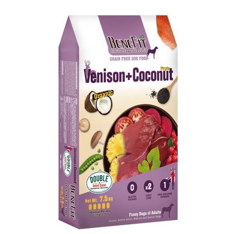 【BENEFIT斑尼菲】2包超值組 無穀狗糧 7.5kg(野牧鹿肉+初榨椰油)
