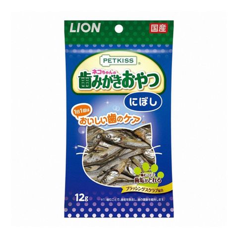 日本 Lion 親親潔牙護理貓零食 小魚乾 12g ( 親親潔牙 牙護理貓零食 貓咪零食 牙齒清潔 口腔護理)