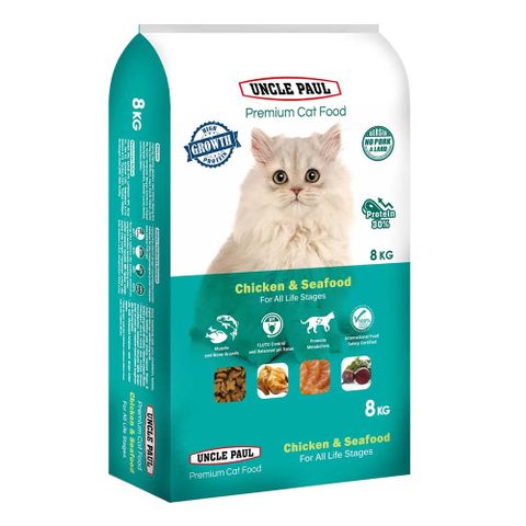 UNCLE PAUL保羅叔叔高級貓糧-全齡貓用-雞肉海鮮 高蛋白配方 8KG