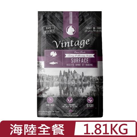 Vintage 凡諦斯 加拿大-天然鮮肉無榖寵物食品貓食-海陸全餐(火雞肉+鯡魚) 4LBS/1.81kg