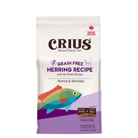 CRIUS 】無榖白鮭魚 全齡貓 營養顆粒+風乾肉塊貓飼料_1LB(450G)/包