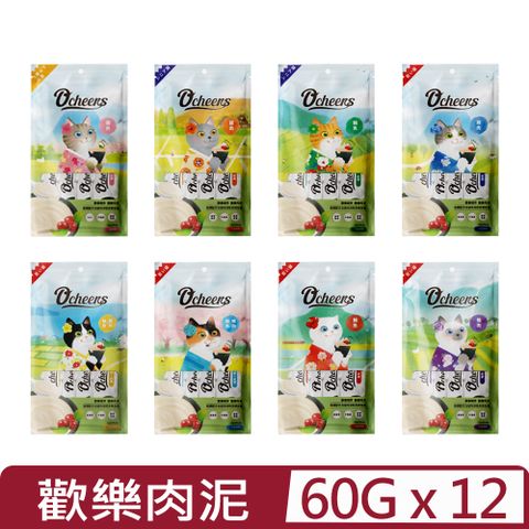 【12入組】Ocheers歡樂城市-貓咪歡樂肉泥系列 15gx4Packs