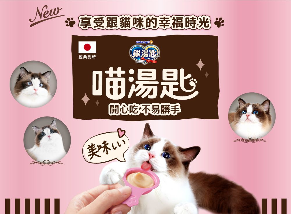 New享受跟貓咪的幸福時光 經典品牌(銀湯匙喵湯匙【開心吃不易髒手美味しい
