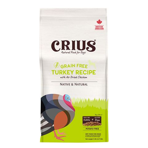 CRIUS 克瑞斯天然寵物飼料-無榖火雞肉犬糧 1LB(450G)/包