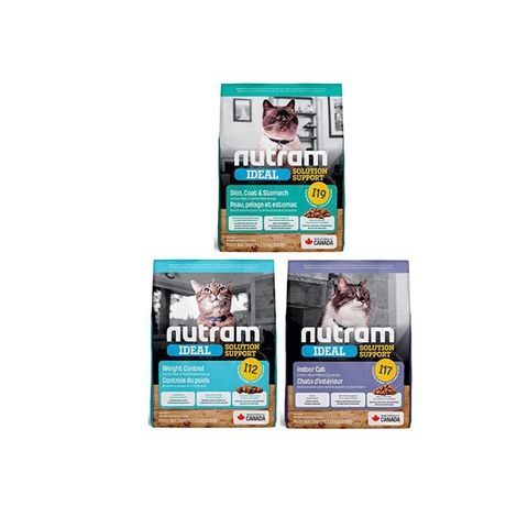 Nutram紐頓 I12/I17/I19 貓糧 專業理想系列  5.4kg_(I12體重控制/I17室內化毛/I19三效強化)