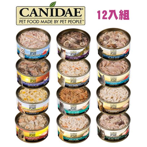 CANIDAE 12入組【CANIDAE 良善】無穀主食罐/貓罐/湯罐 70g 多種口味