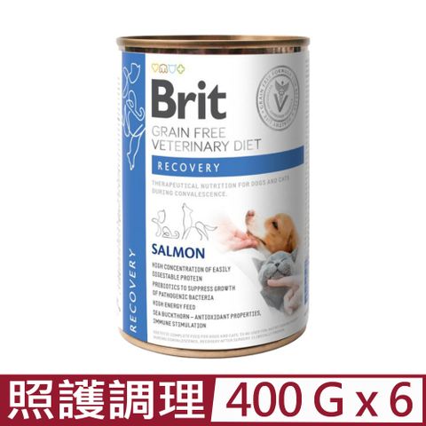 Brit 咘莉 【6入組】-犬貓用處方系列罐頭-照護調理配方-鮭魚 400g (100291)