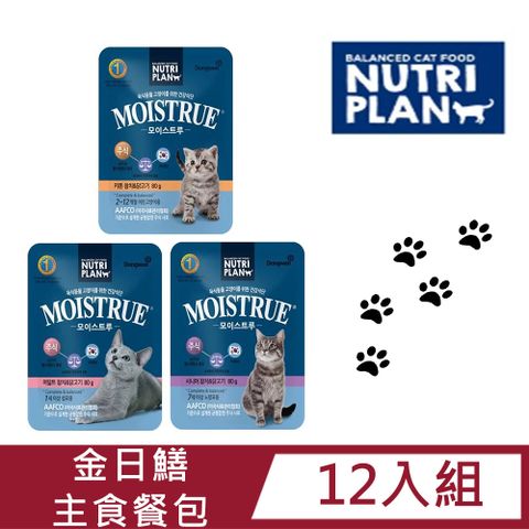 Nutriplan 金日鱔 12入組【韓國】營養主食餐包80g 幼貓/成貓/老貓