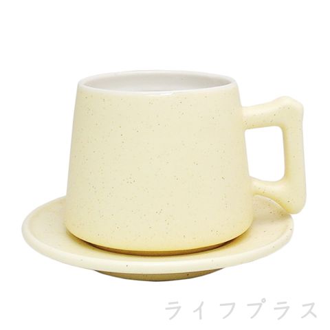 【一品川流】滿天星咖啡杯盤組-330ml-米黃色-1組入 (1杯1碟)