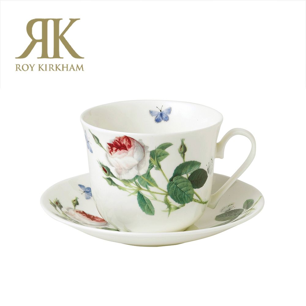  英國Roy Kirkham-玫瑰花園 (Palace Garden) 系列450ml骨瓷早餐杯盤組 骨瓷杯盤組 花茶杯 咖啡杯