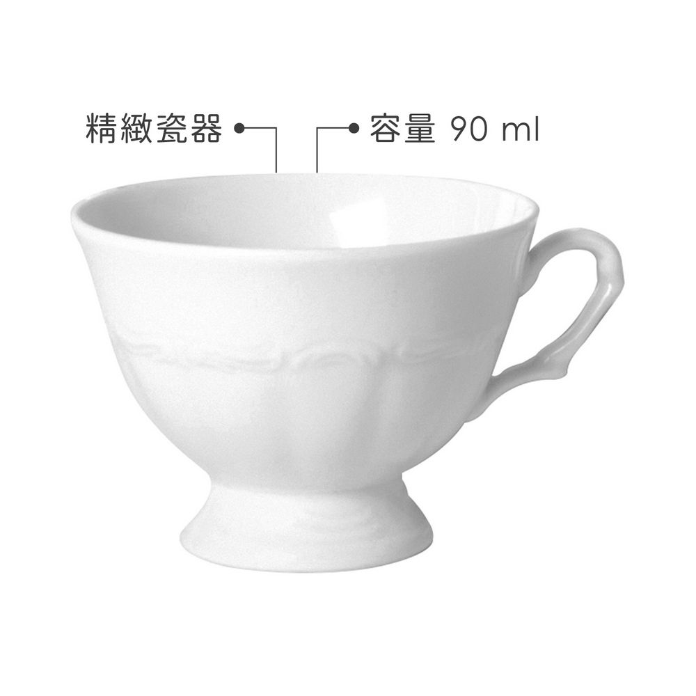 EXCELSA Mademoiselle濃縮咖啡杯碟組(90ml) | 義式咖啡杯 午茶杯