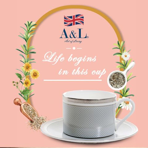 【A&L】骨瓷咖啡對杯禮盒組_英爵白金