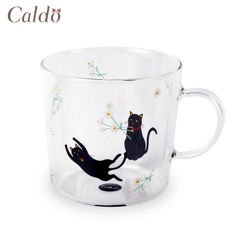 【Caldo卡朵生活】童趣動物高硼矽耐熱透明馬克杯-貓