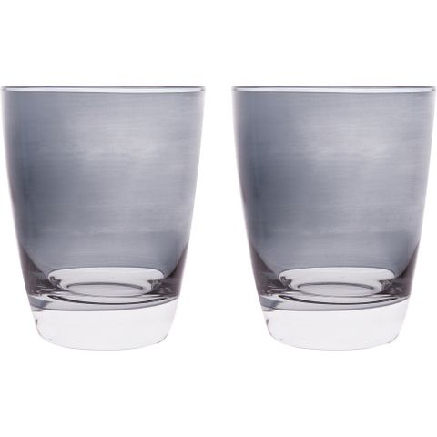 EXCELSA 晶透玻璃杯2入(灰300ml)