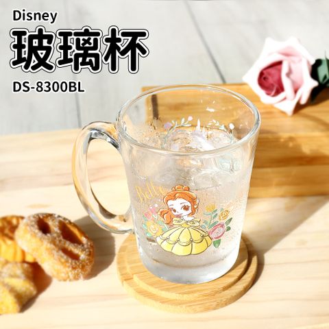 Disney 迪士尼 公主系列玻璃馬克杯-貝兒 DS-8300BL