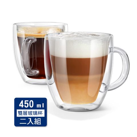 雙層玻璃馬克杯450ml (2件組)