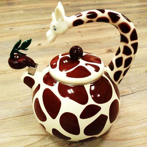 《小天鵝琺瑯壺》長頸鹿琺瑯彩繪笛音茶壺2.2L