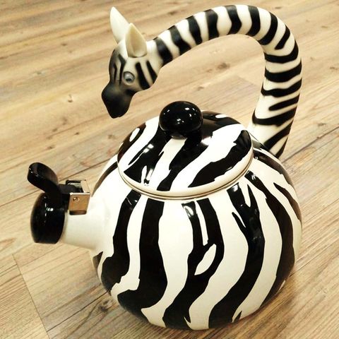 《小天鵝琺瑯壺》斑馬琺瑯彩繪笛音茶壺2.2L