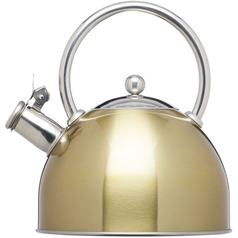 《KitchenCraft》不鏽鋼笛音壺(黃銅1.4L) | 煮水壺 燒水壺
