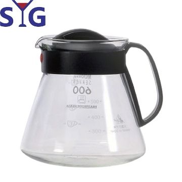 SYG 造型耐熱花茶咖啡壺605cc-黑握把