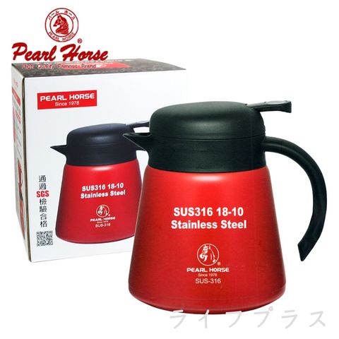 【日本寶馬牌】#316保溫咖啡壺-800ml-紅色