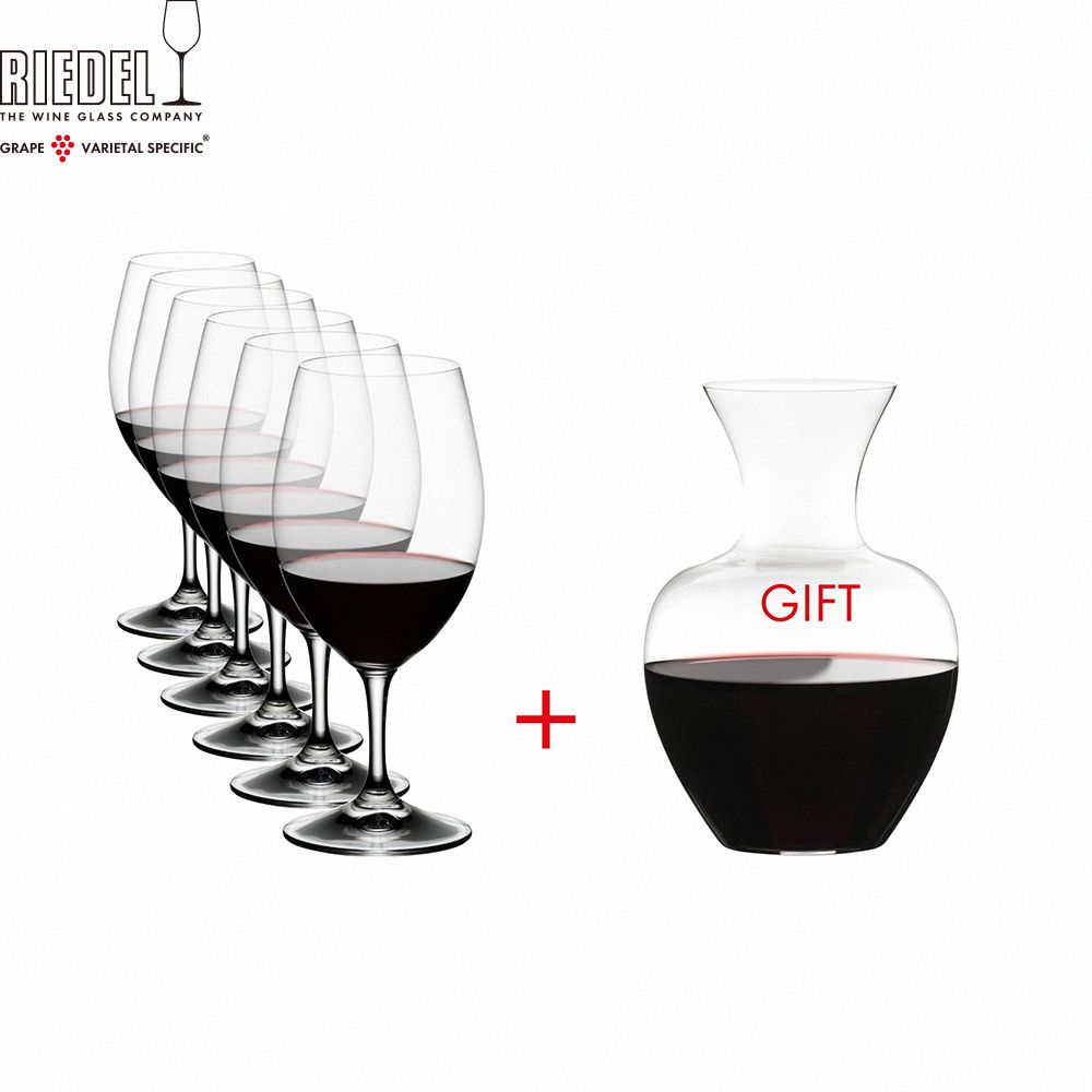 RIEDEL 酒杯之王 Ouverture 超值組-買6紅酒杯送1醒酒器-7入_酒杯530ml/醒酒器1500ml