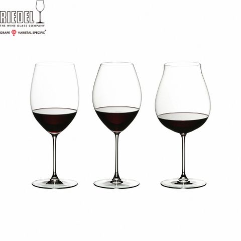 RIEDEL 酒杯之王 Veritas 品杯組-3入_Cabernet sauVignon 625ml/New world pinot noir 790ml/Old world syrah 600ml