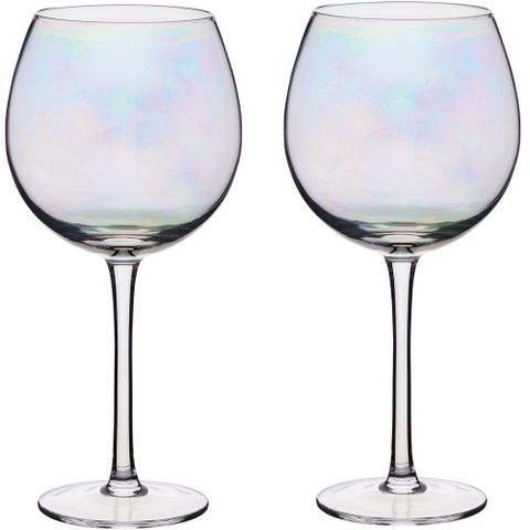KitchenCraft 英國 圓肚紅酒杯2入(炫彩500ml) / 調酒杯 雞尾酒杯 白酒杯