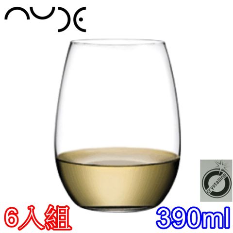 NUDE 土耳其玻璃水晶平底白酒杯390cc-六入組