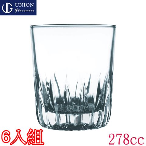 泰國UNION玻璃鑽底威士忌杯278cc-6入組