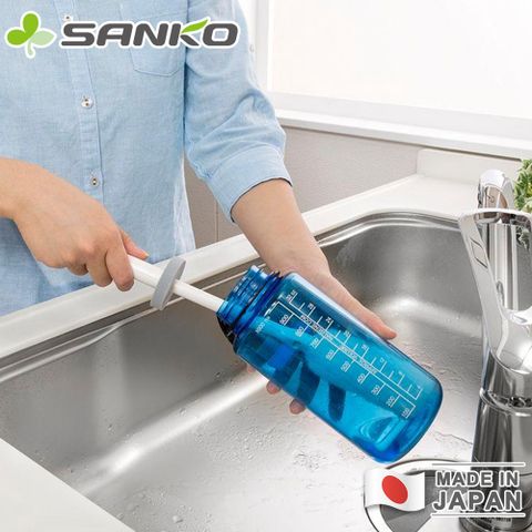 【日本SANKO】日本製保溫瓶纖維清潔長刷-白色